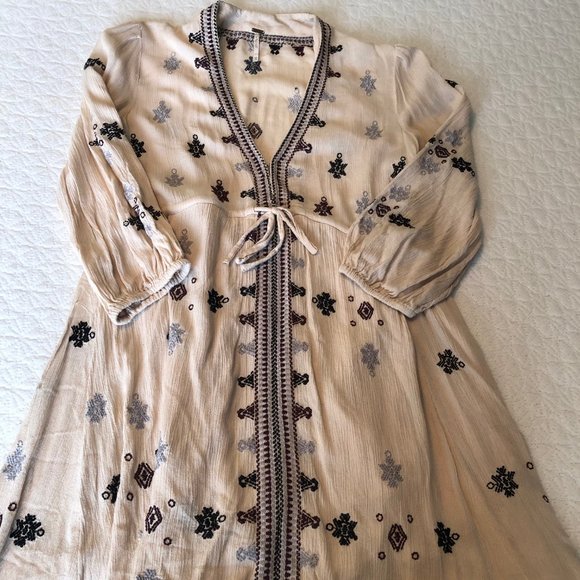 Free People Tops - Free People Embroidered Baby Doll Long Sleeve Size Xtra Small Boho Women's Top